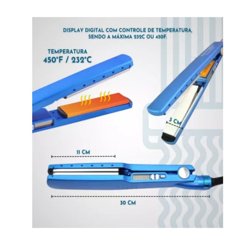 Chapinha Profissional 450°f Bivolt Prancha Titânio Cabelo