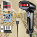 Leitor de código de barras LEON sem fio Flash USB 1D preto