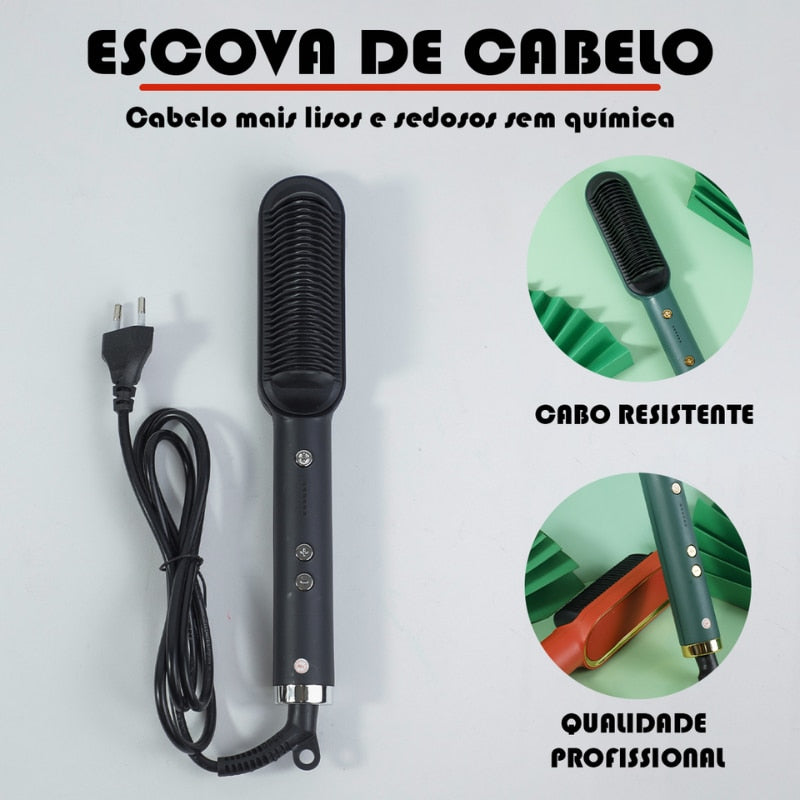 Escova alisadora com controle de temperatura